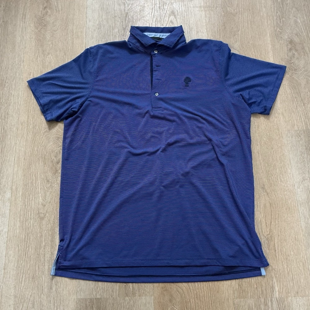 Greyson‎ Men's Size XL Blue Striped Lightweight Performance Golf Polo Shirt